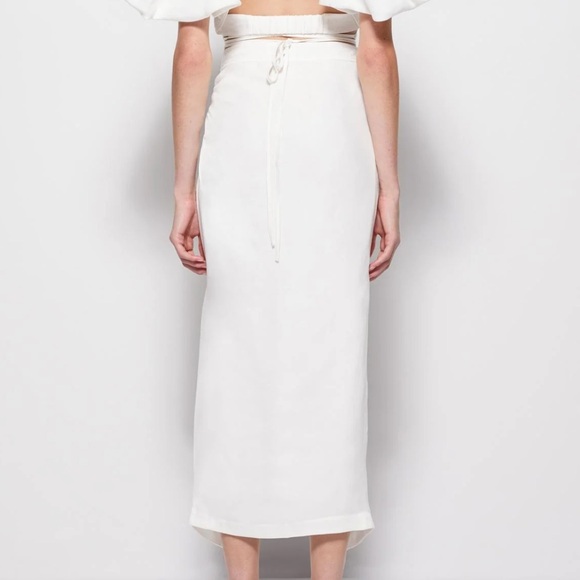 Jonathan Simkhai Valencia Linen Wrap Midi Skirt - Picture 4 of 4